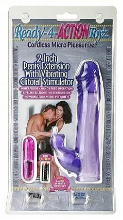 2"penis Ext W/ Clit Stim Purple