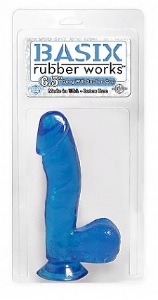 Basix Blue 6.5" Dong W/ Suction Cup