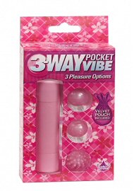 3- Way Pocket Vibe W/ Pouch - Pink (113009)