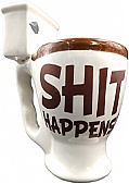 Shit Happens Toilet Coffee Mug With Poop Inside Holds 10 Ounces